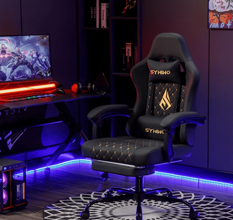 Ergonomisk Gaming Kontorsstol med Fotstöd thumbnail 4